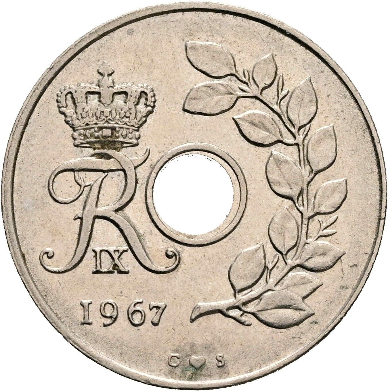 25 Öre Friedrich IX. (1947-1972) 1967 – Rückseite