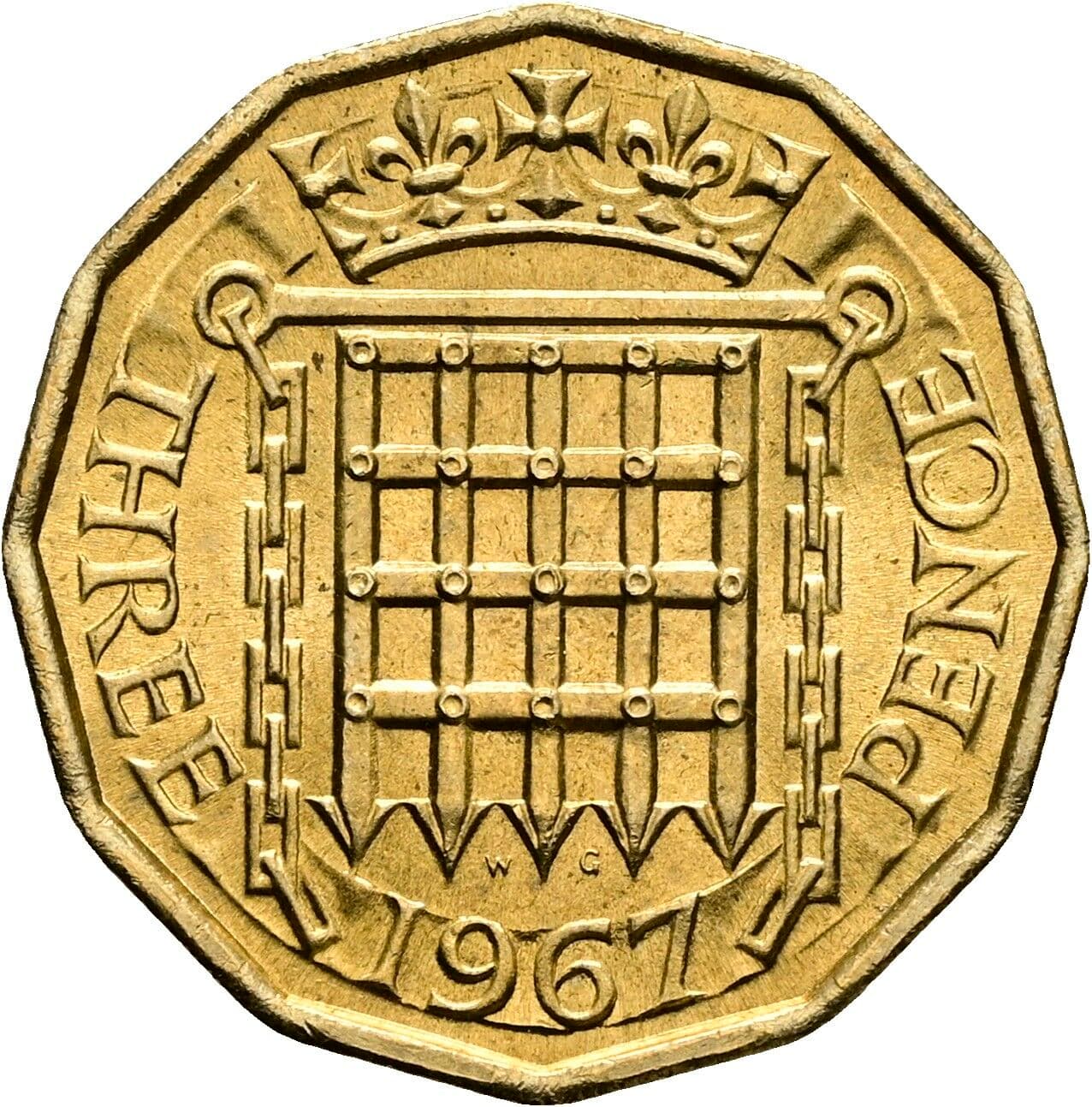 3 Pence Elisabeth II. 1952-2022 1967 – Rückseite