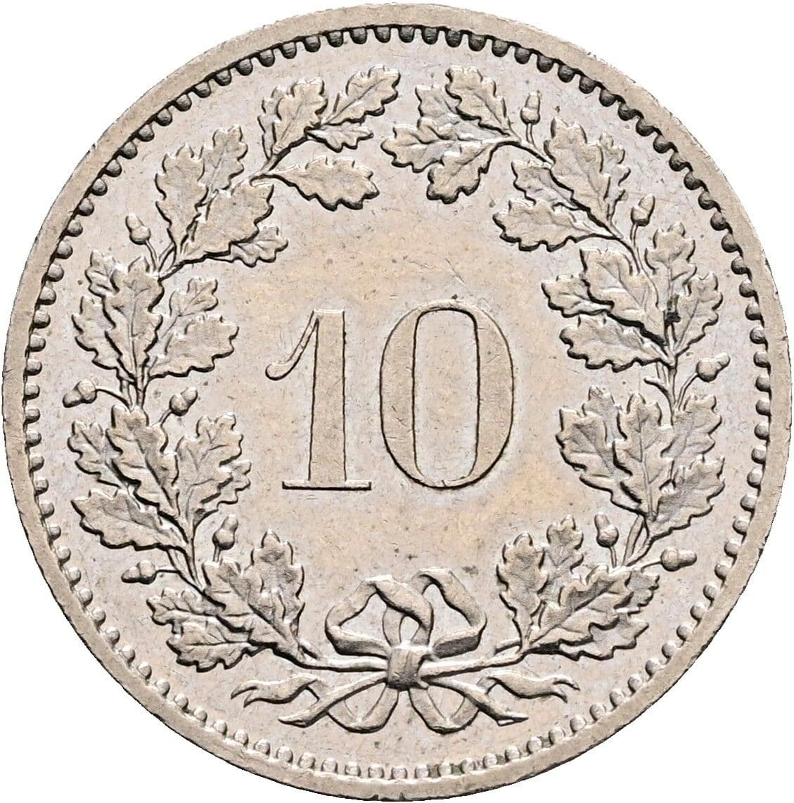 10 Rappen 1982 – Vorderseite