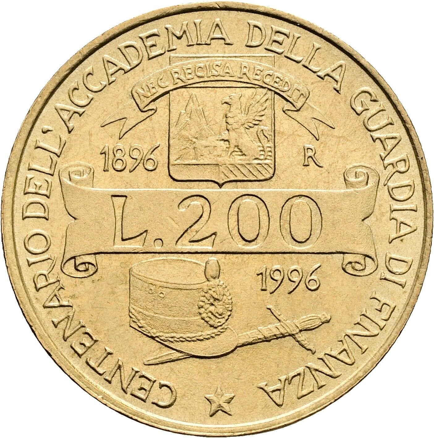 200 Lire 1996 – Vorderseite
