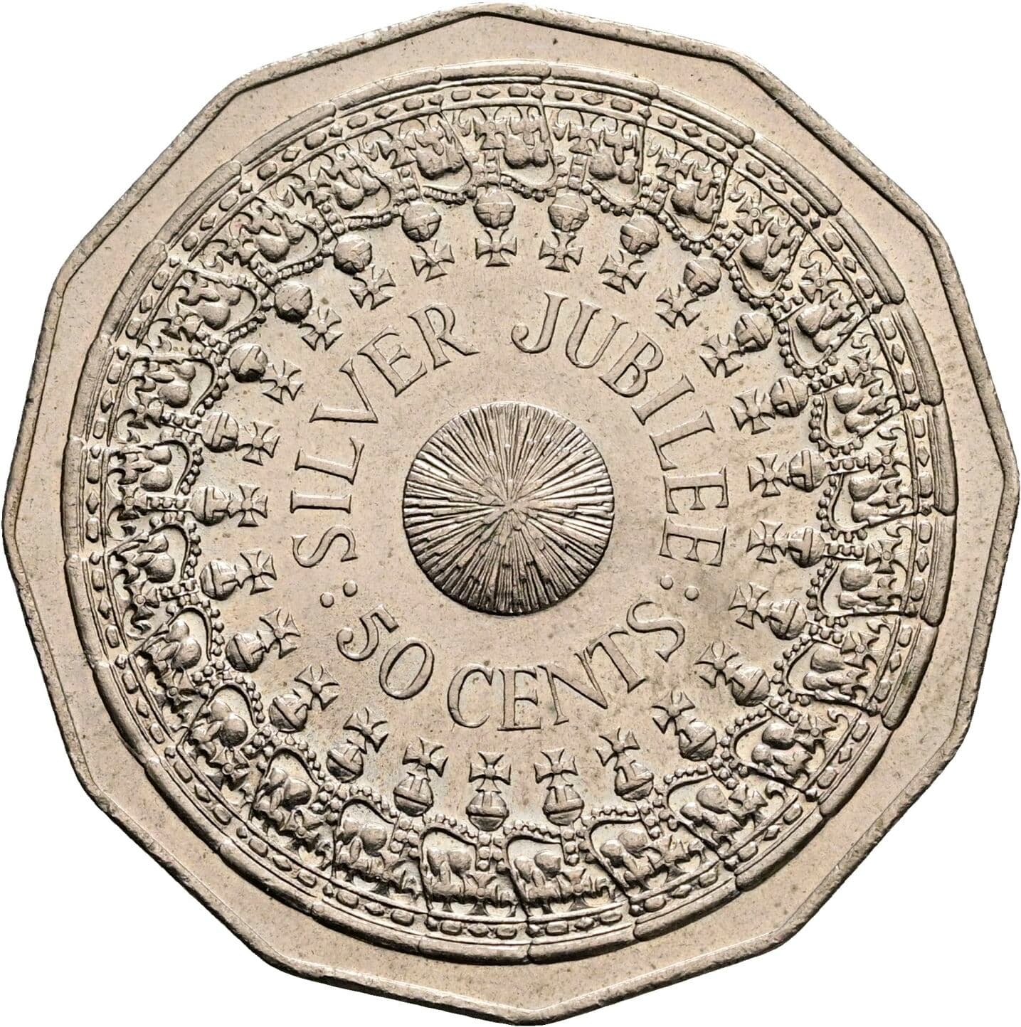 50 Cents Elisabeth II. 1952-2022 1977 – Rückseite