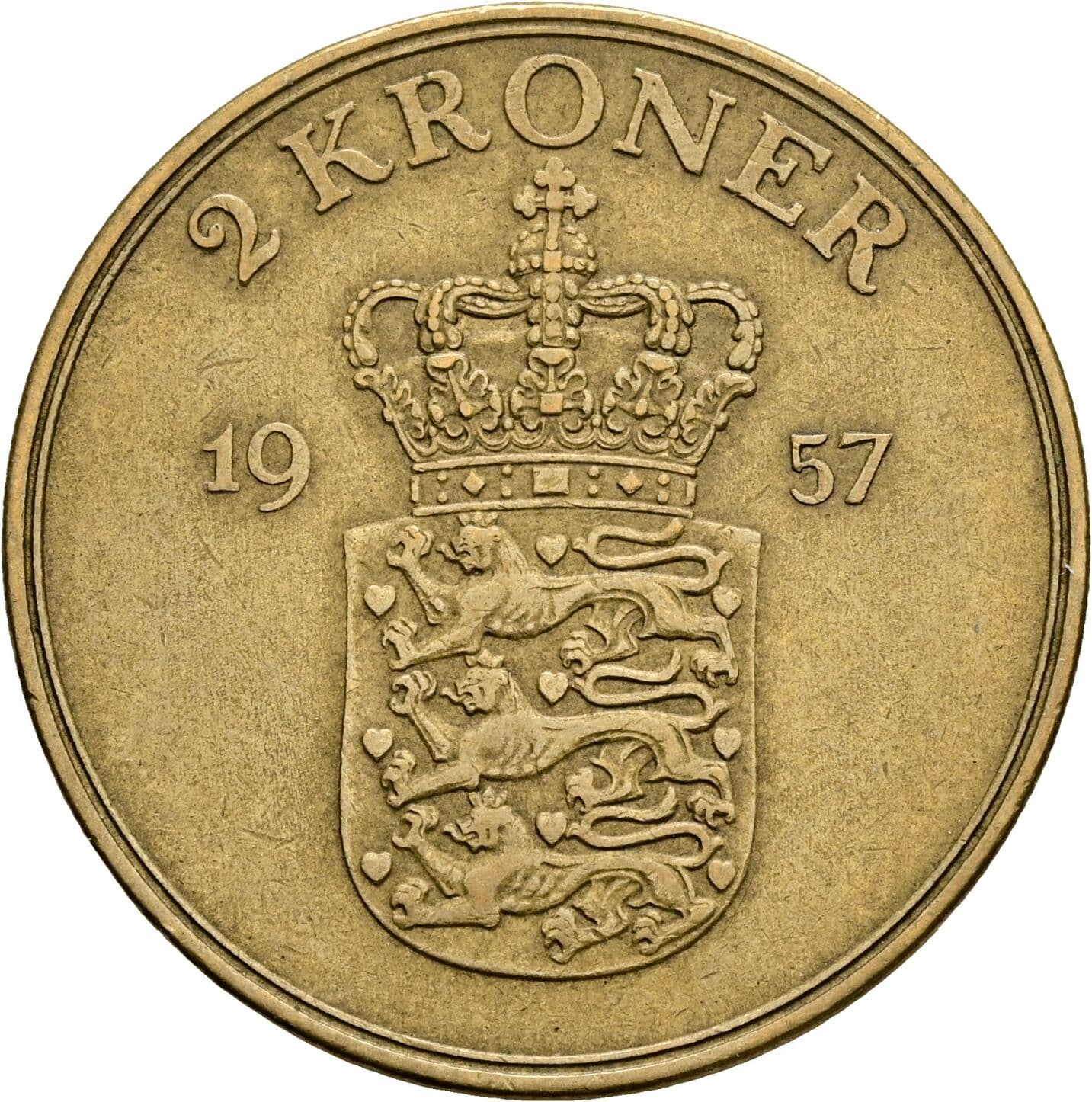 2 Kroner Friedrich IX. (1947-1972) 1957 – Rückseite