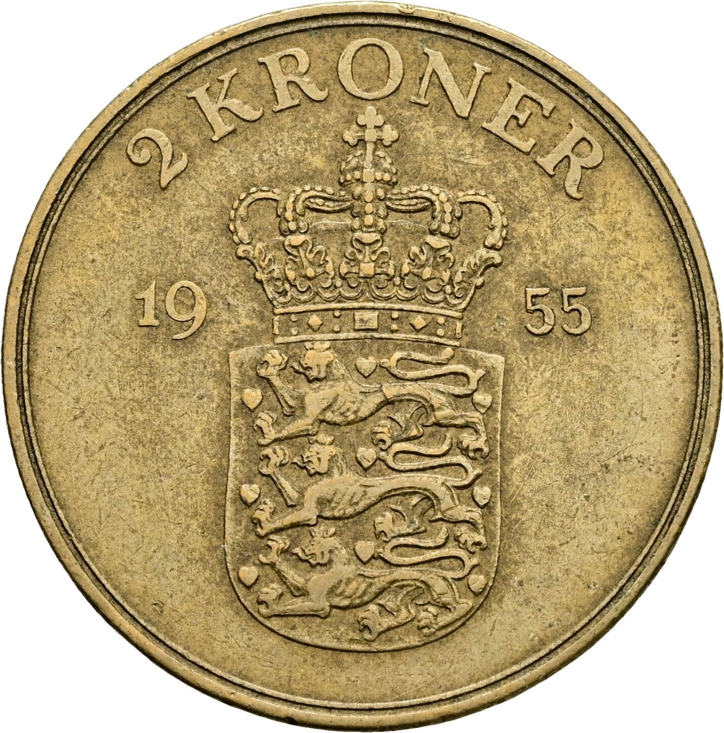 2 Kroner Friedrich IX. (1947-1972) 1955 – Rückseite