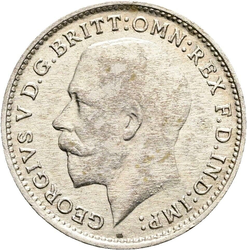 3 Pence George V. (1910-1936) 1921 – Vorderseite