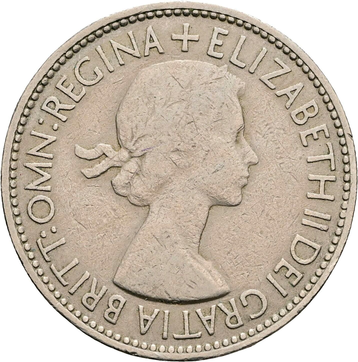 2 Shillings Elisabeth II. 1952-2022 1953 – Vorderseite