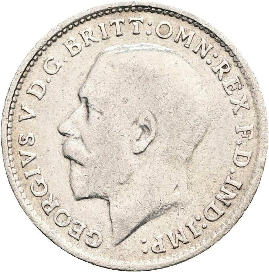 3 Pence Georg V. (1910-1936) 1918 – Vorderseite