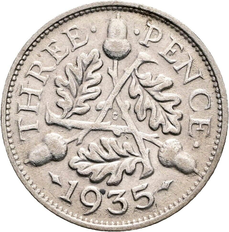3 Pence George V. (1910-1936) 1935 – Rückseite