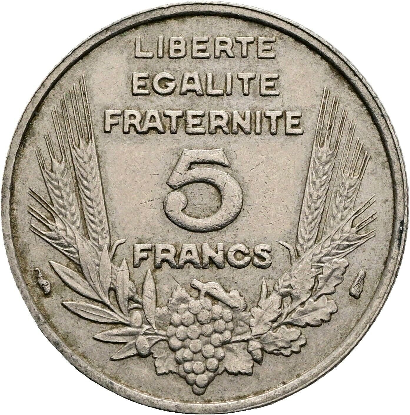 5 Francs 1933 – Vorderseite
