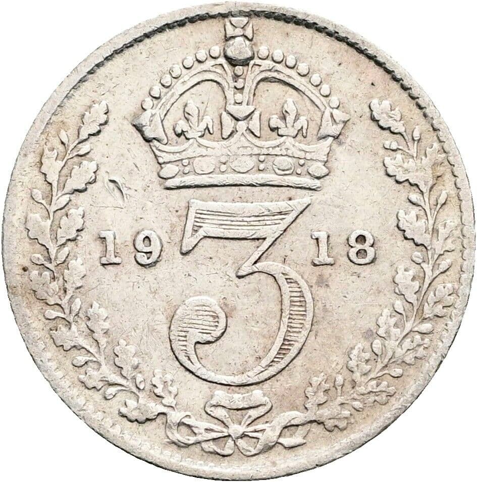 3 Pence Georg V. (1910-1936) 1918 – Rückseite