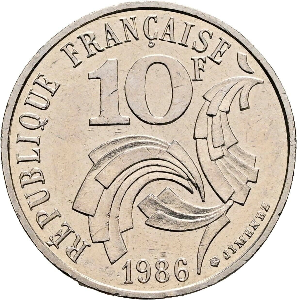 10 Francs 1986 – Rückseite