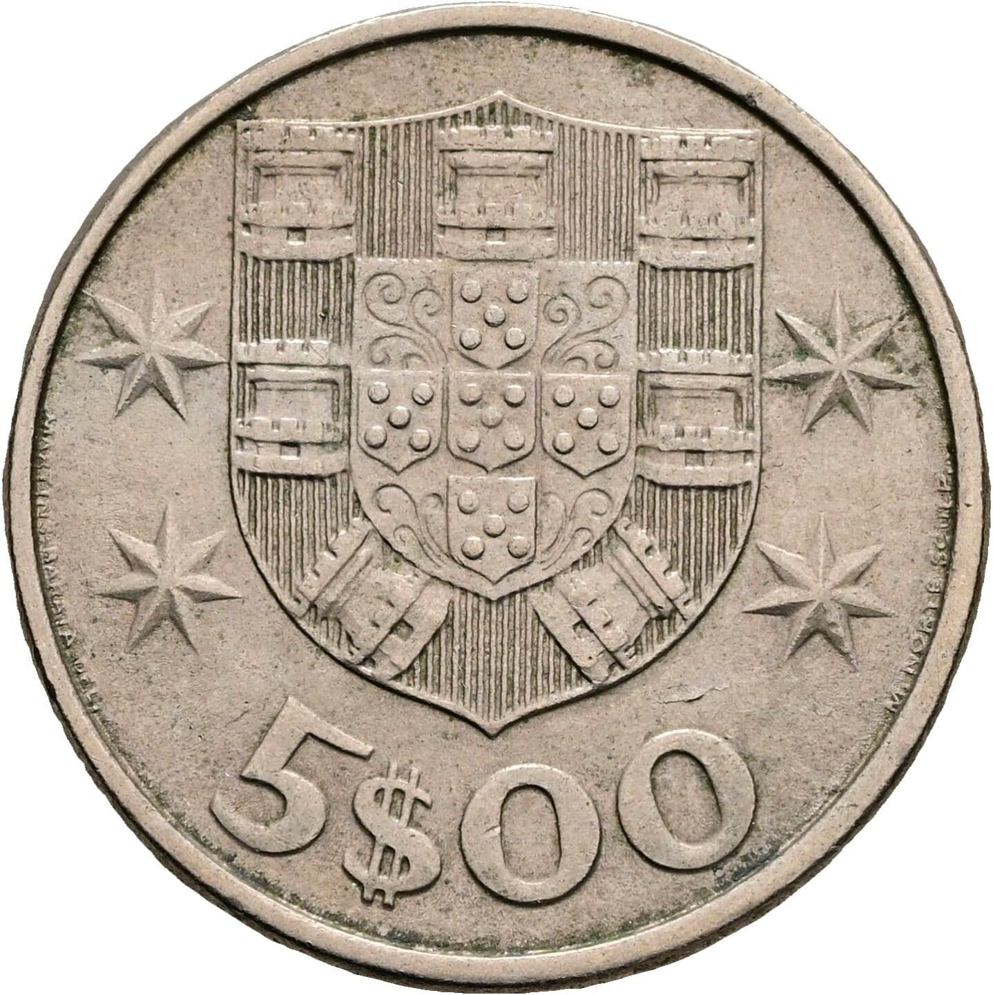 5 Escudos 1985 – Rückseite