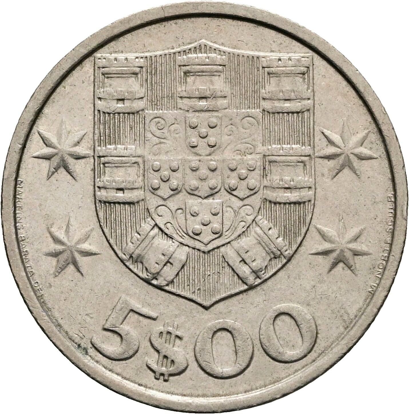 5 Escudos 1983 – Rückseite