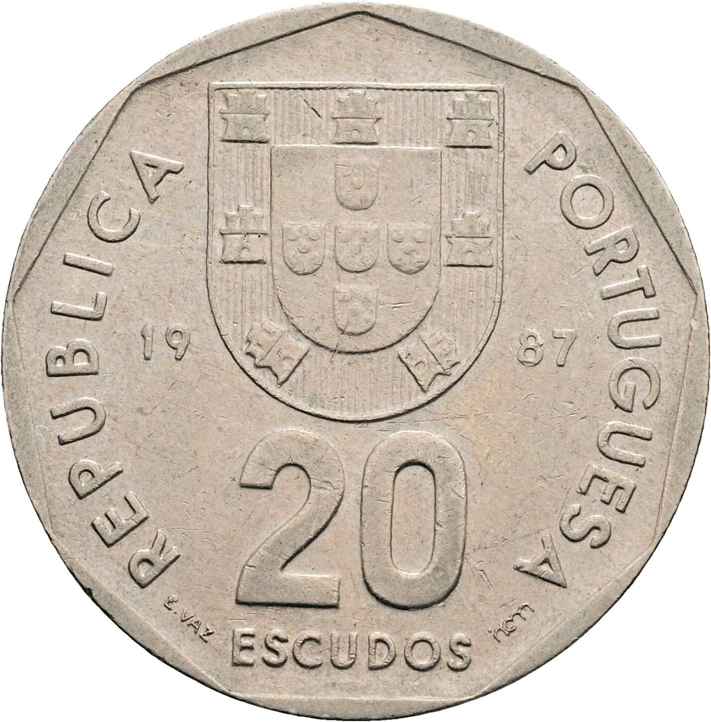 20 Escudos 1987 – Vorderseite