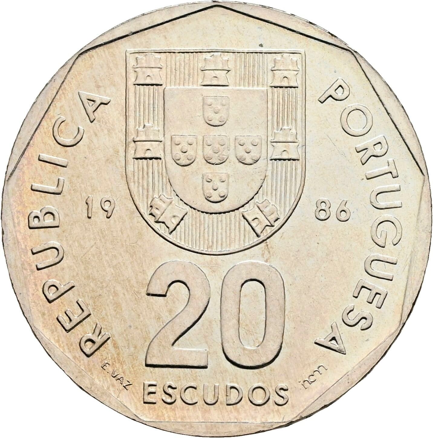 20 Escudos 1986 – Vorderseite