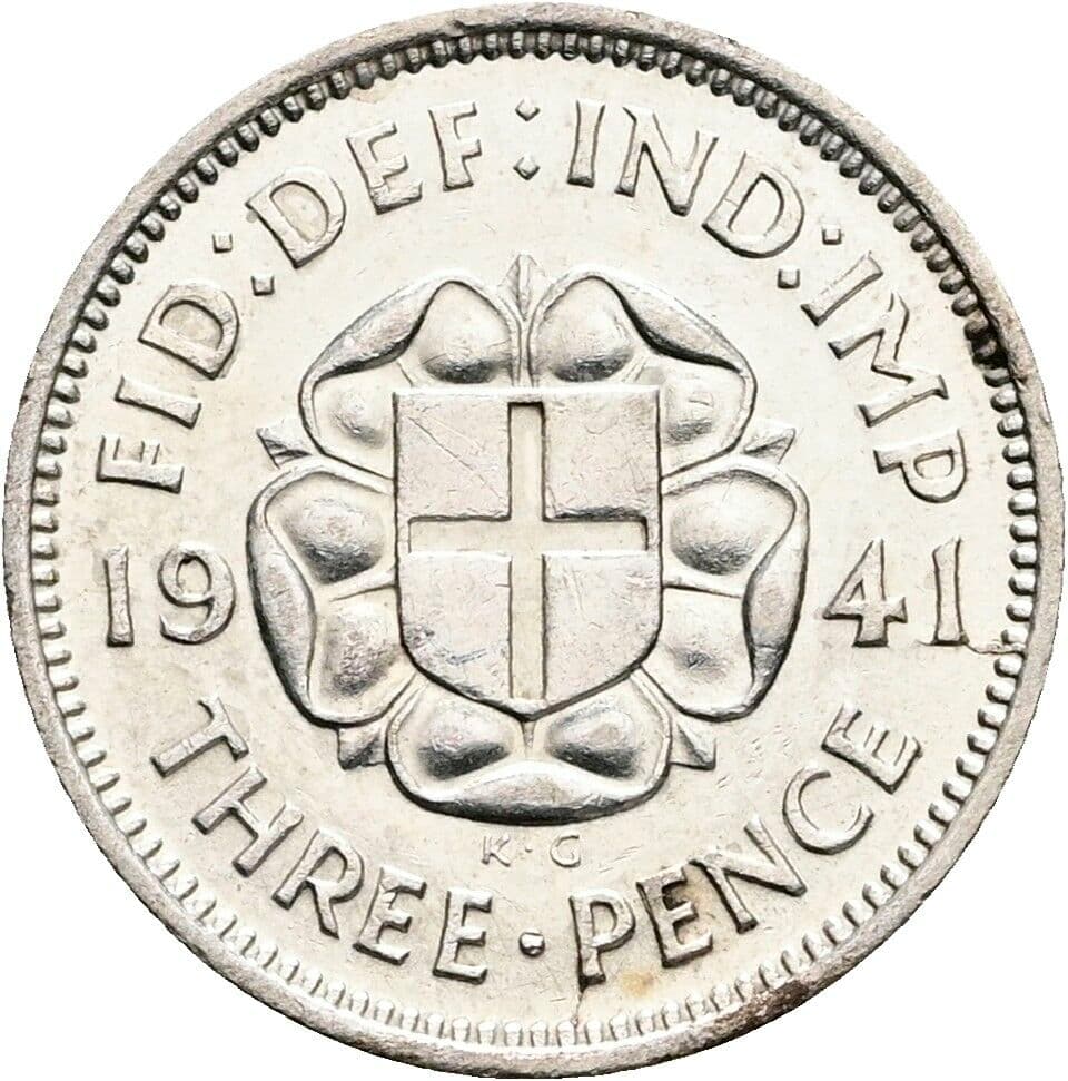 3 Pence George VI. 1936-1952 1941 – Rückseite