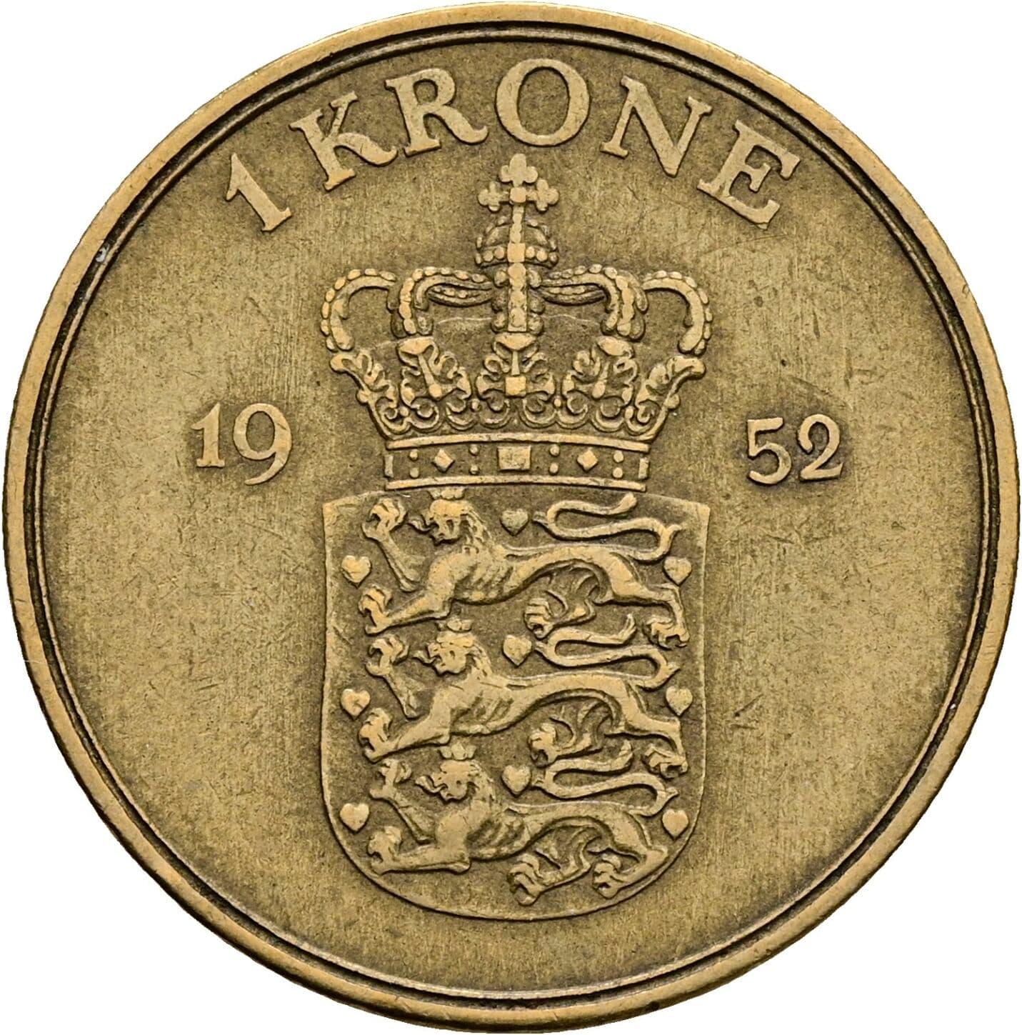 1 Krone Friedrich IX. (1947-1972) 1952 – Rückseite