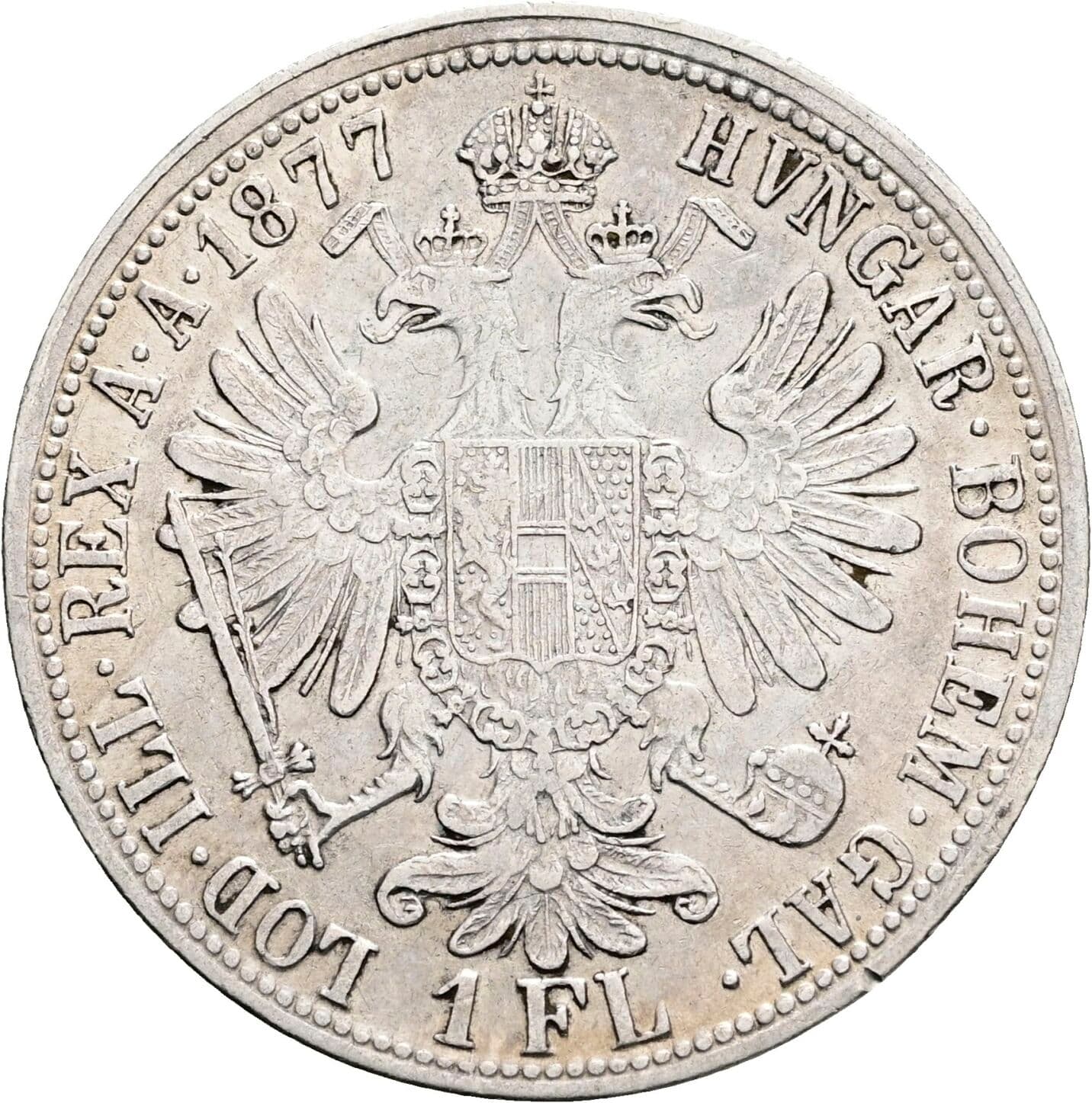 1 Gulden Franz Joseph I. 1848-1916 1877 – Rückseite