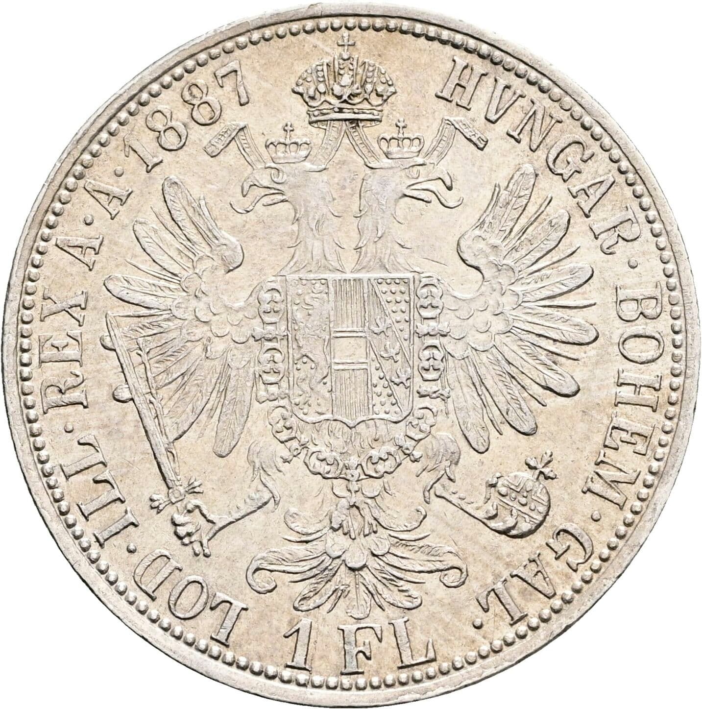 1 Gulden Franz Joseph I. 1848-1916 1887 – Rückseite