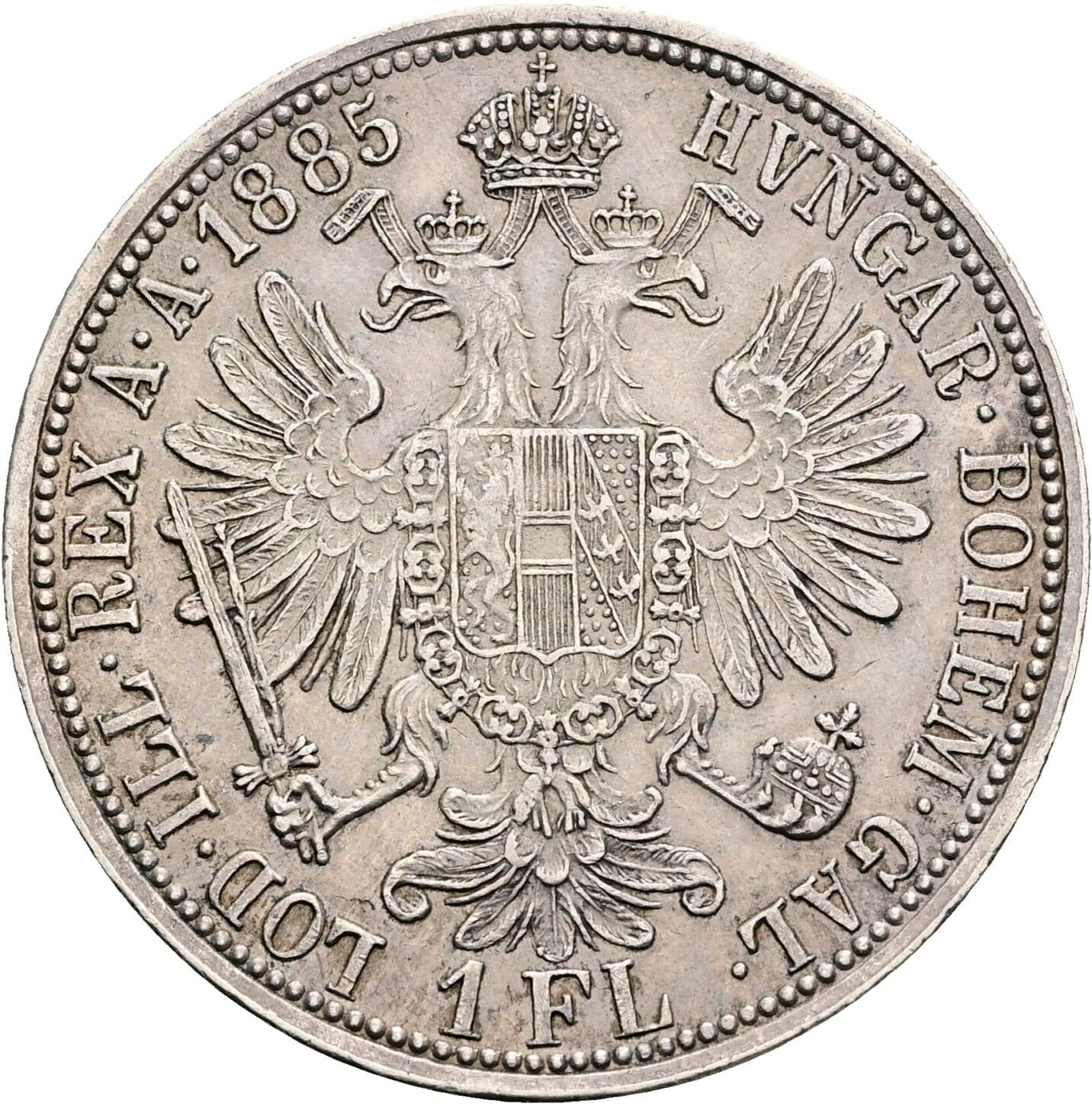 1 Gulden Franz Joseph I. 1848-1916 1885 – Rückseite