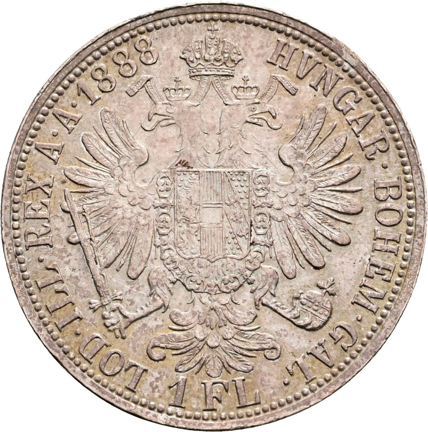 1 Gulden Franz Joseph I. 1848-1916 1888 – Rückseite
