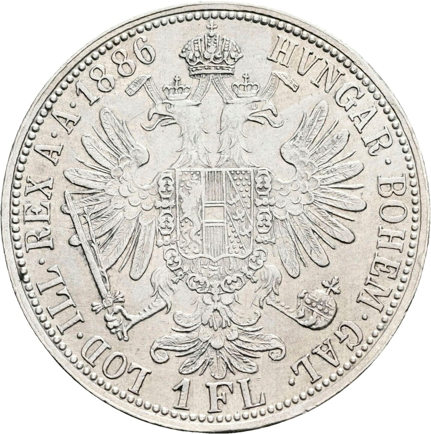 1 Gulden Franz Joseph I. 1848-1916 1886 – Rückseite