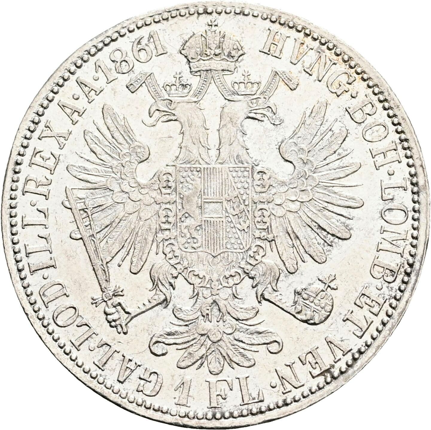 Gulden Franz Joseph I. 1848-1916 1861 A – Rückseite