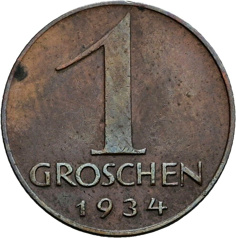 1 Groschen 1934 – Vorderseite