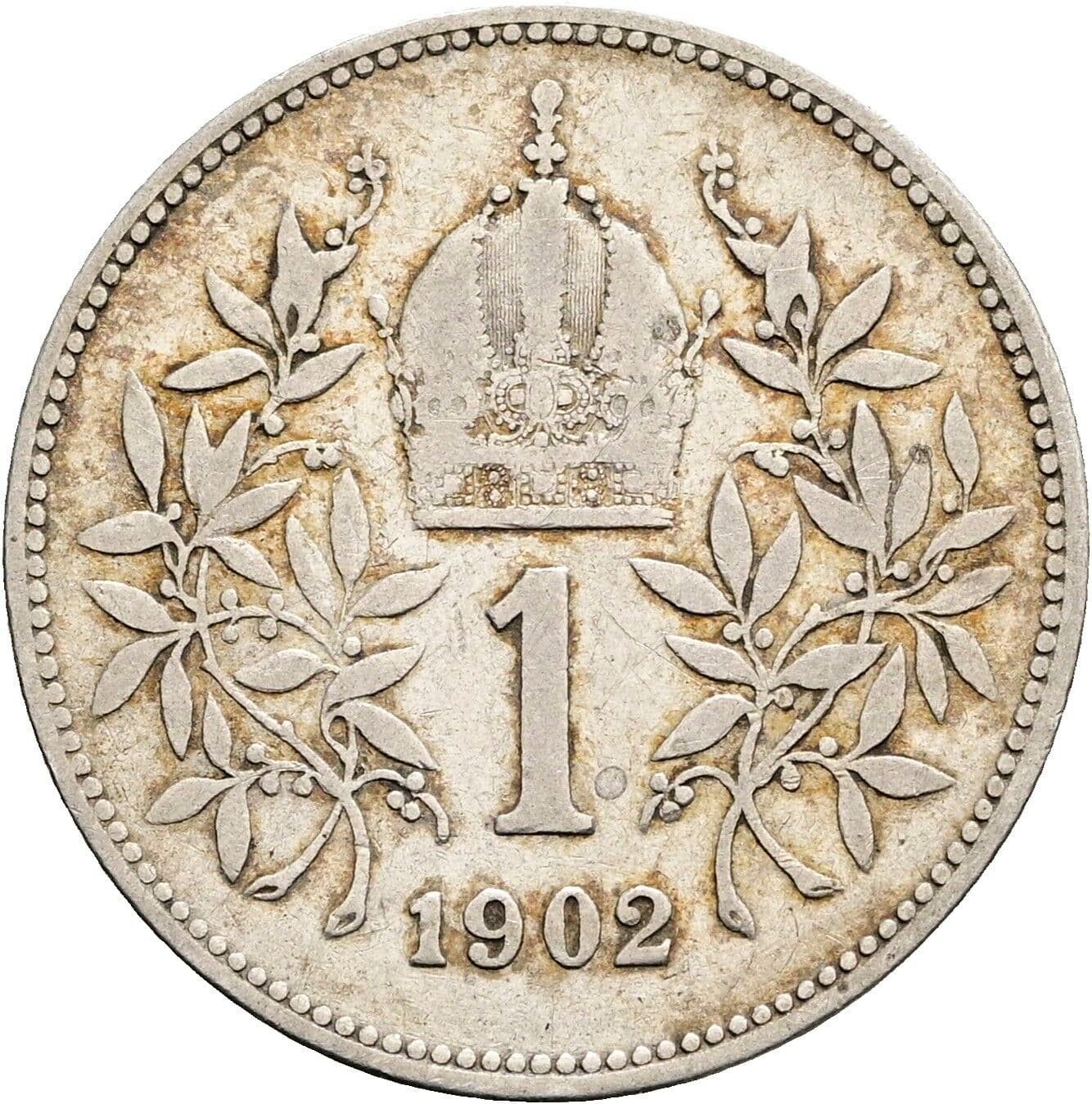 1 Krone Franz Joseph I. 1848-1916 1902 – Rückseite