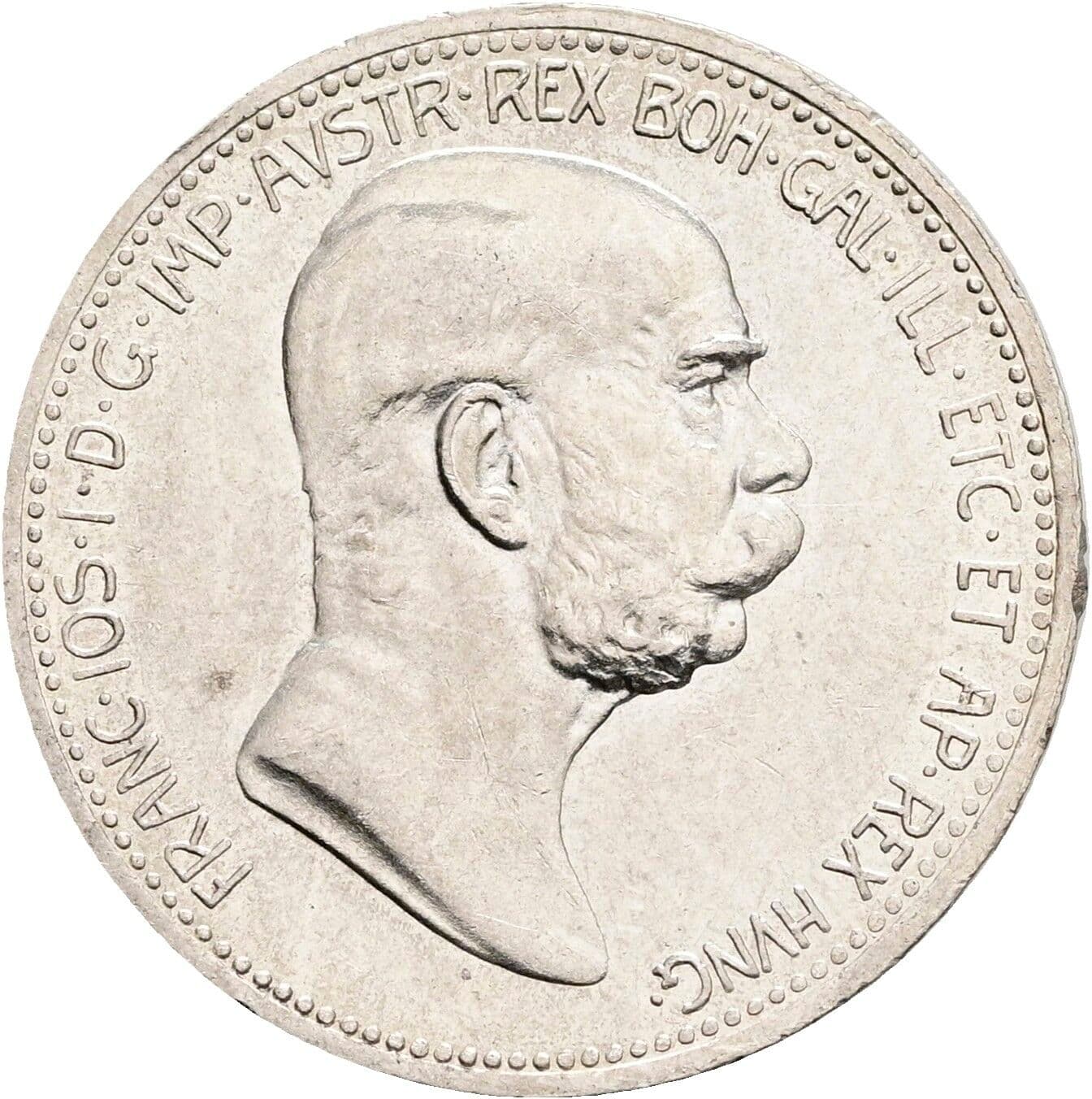 1 Krone Franz Joseph I. 1848-1916 1908 – Vorderseite