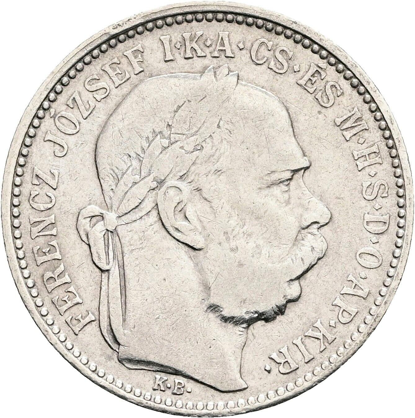1 Korona Franz Joseph I. 1848-1916 1896 KB, Kremnitz – Vorderseite