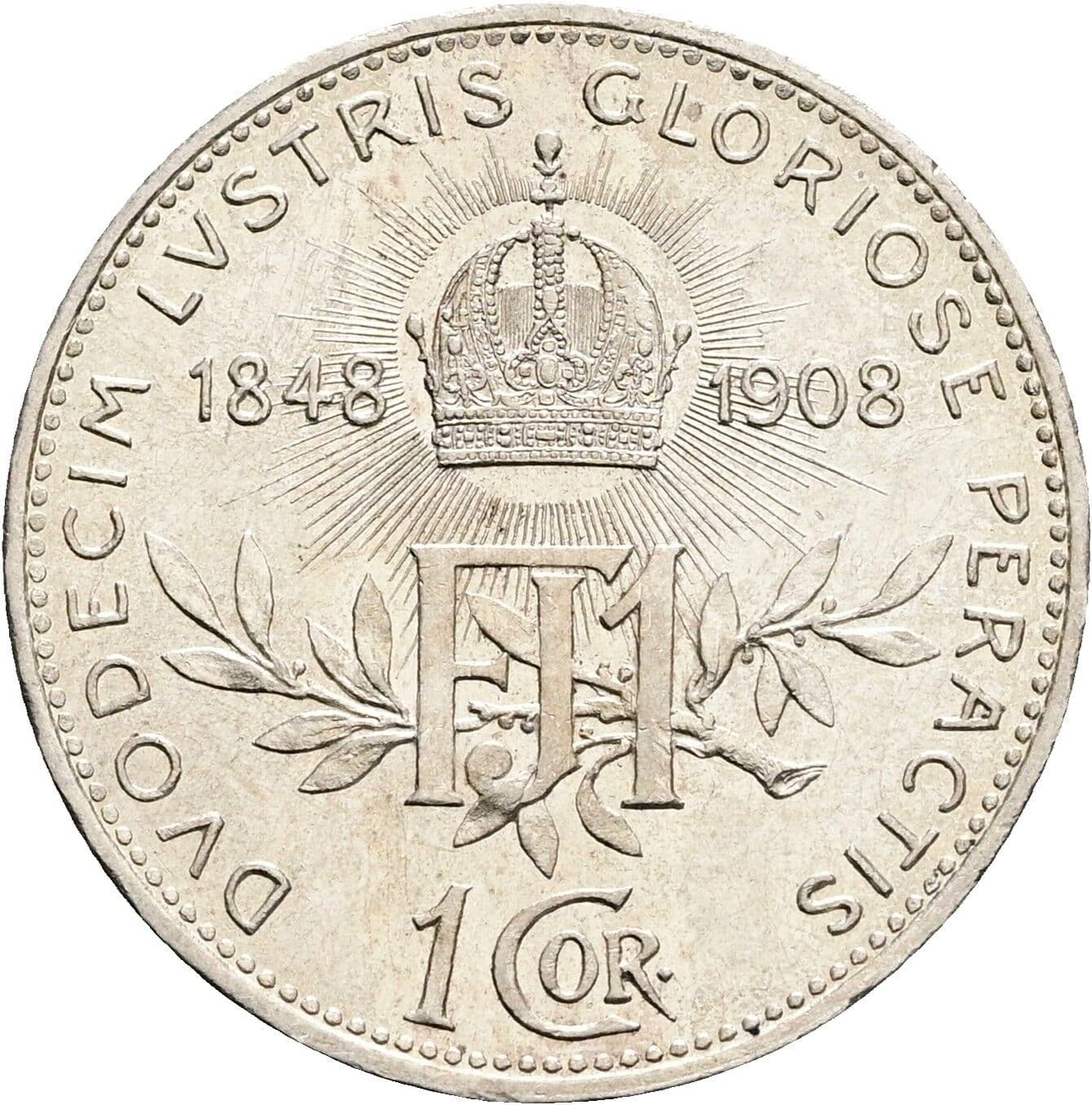 1 Krone Franz Joseph I. 1848-1916 1908 – Rückseite