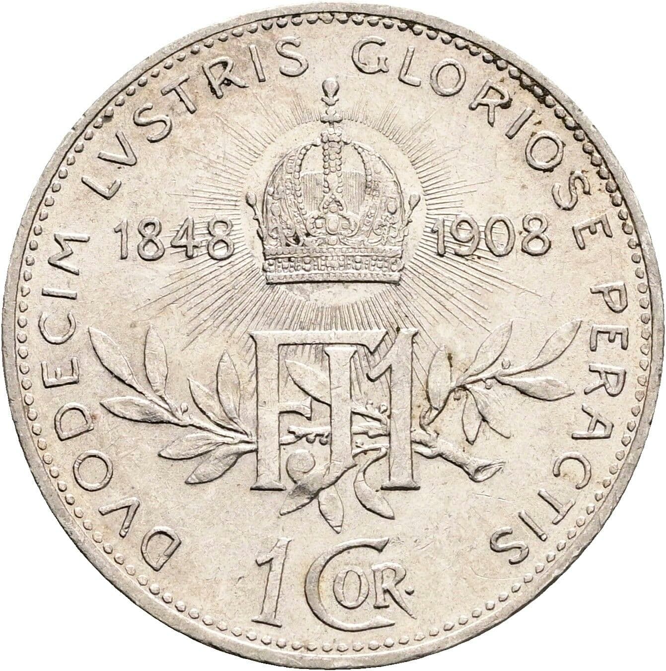 1 Krone Franz Joseph I. 1848-1916 1908 – Rückseite