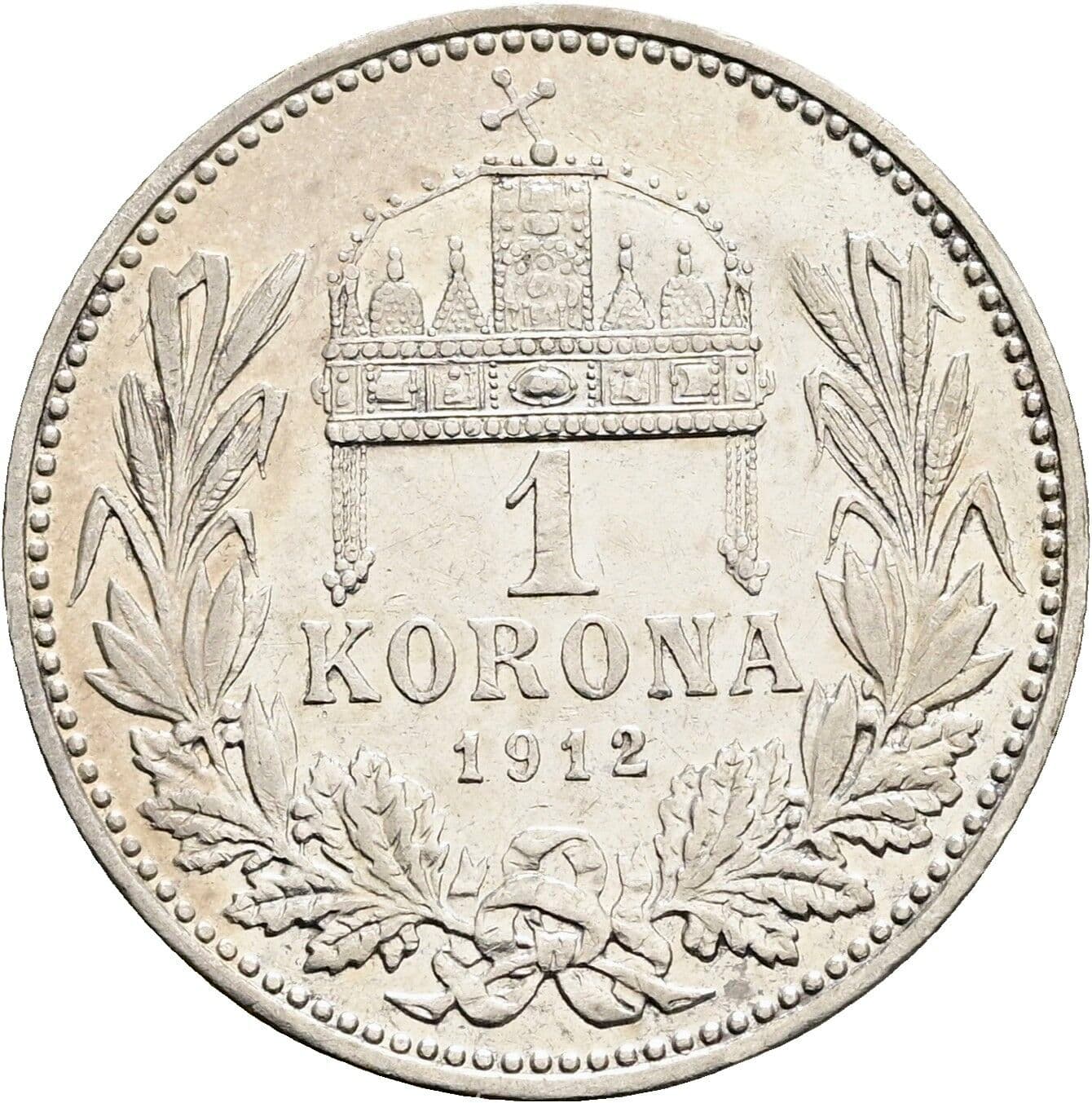1 Korona Franz Joseph I. 1848-1916 1912 KB, Kremnitz – Rückseite