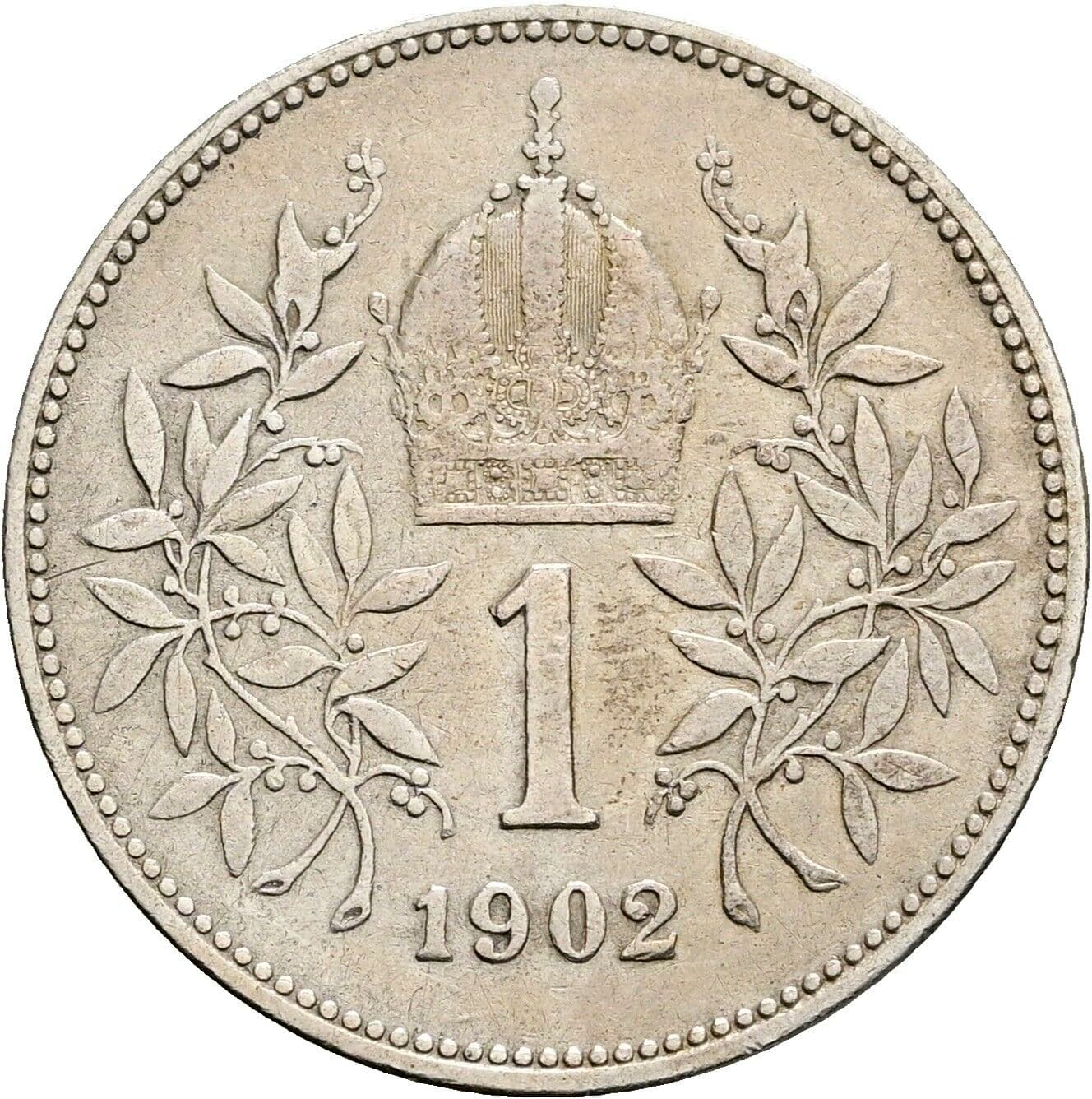 1 Krone Franz Joseph I. 1848-1916 1902 – Rückseite