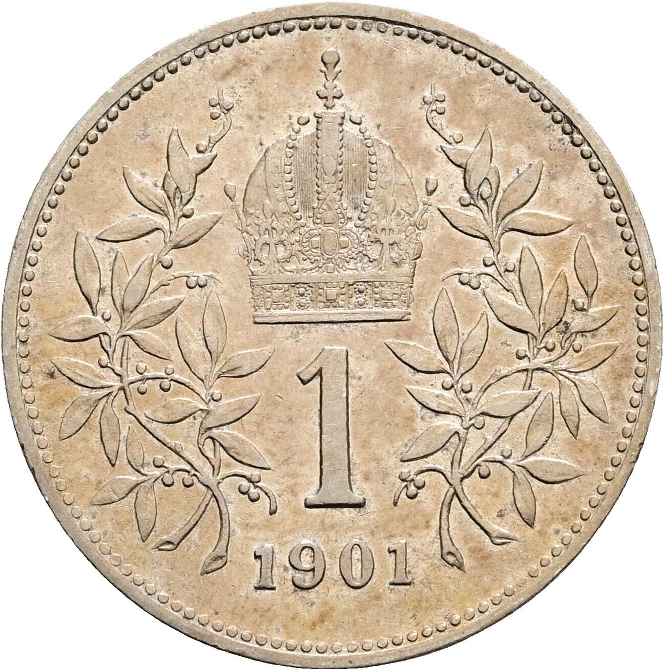 1 Krone Franz Joseph I. 1848-1916 1901 – Rückseite