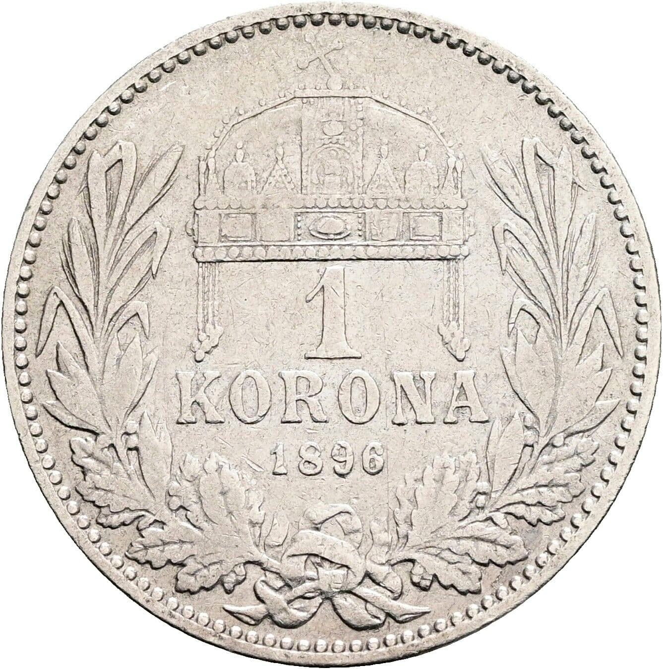 1 Korona Franz Joseph I. 1848-1916 1896 KB, Kremnitz – Rückseite