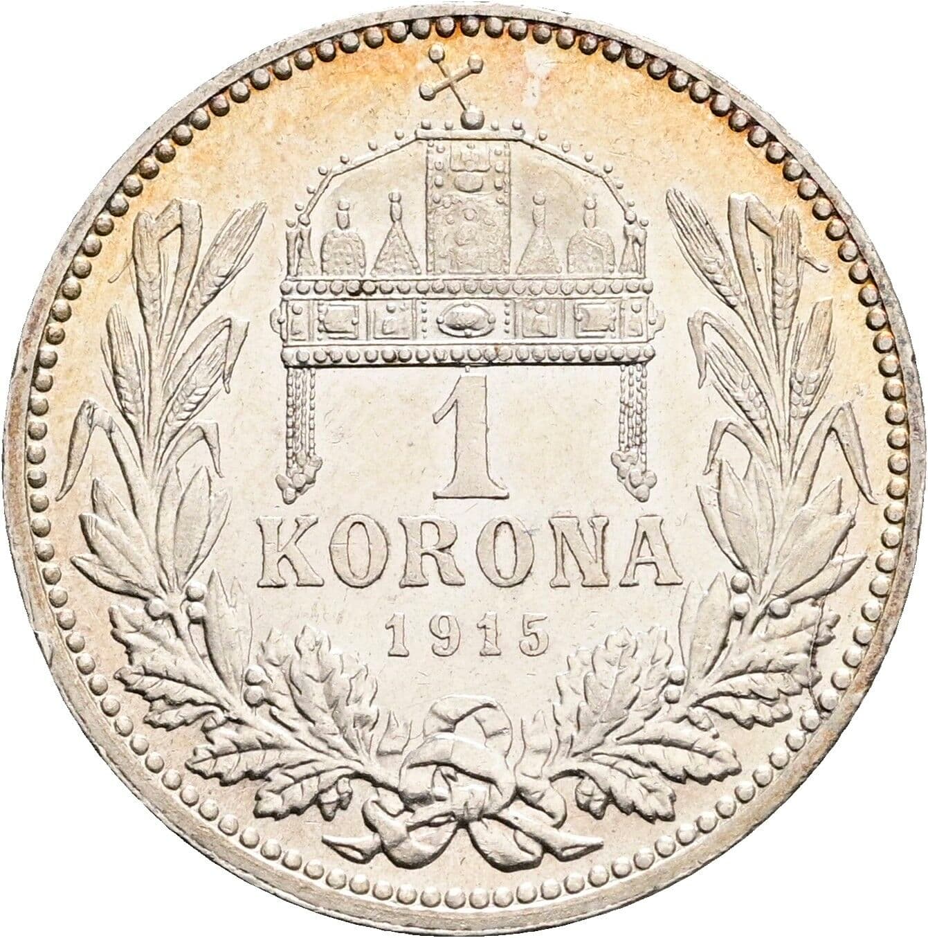1 Korona Franz Joseph I. 1848-1916 1915 KB, Kremnitz – Rückseite