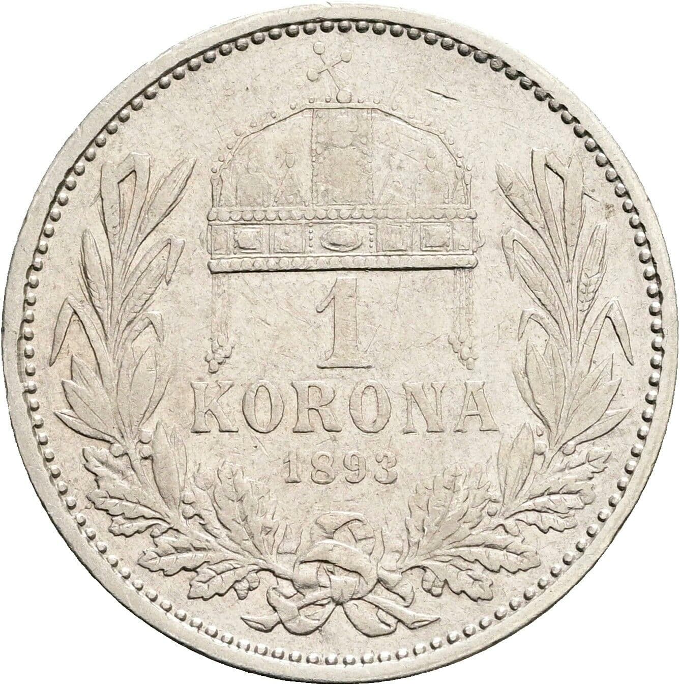 1 Korona Franz Joseph I. 1848-1916 1893 KB, Kremnitz – Rückseite