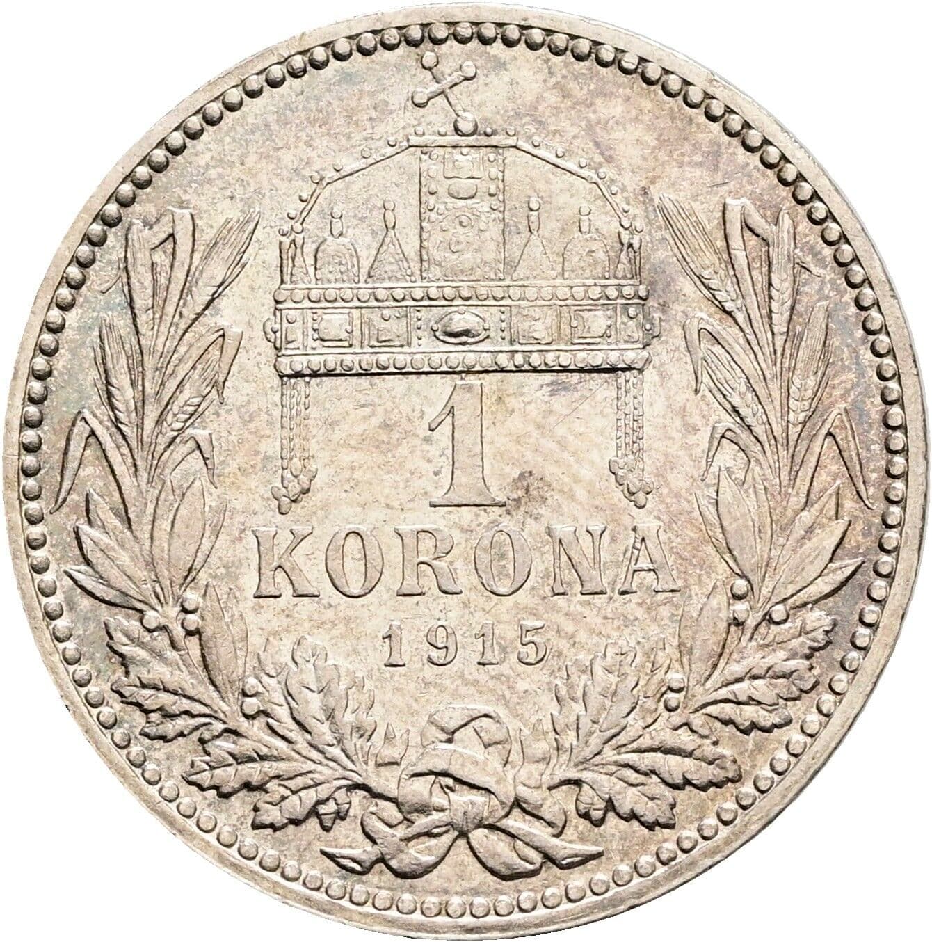 1 Korona Franz Joseph I. 1848-1916 1915 KB, Kremnitz – Rückseite