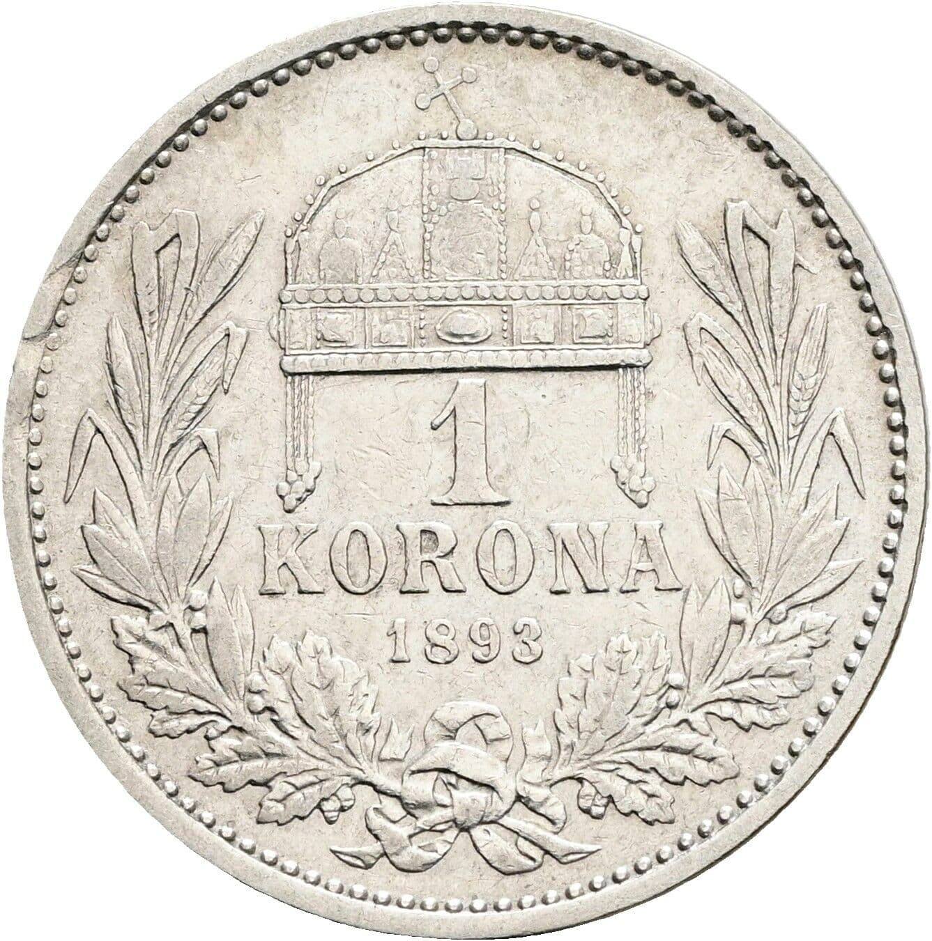 1 Korona Franz Joseph I. 1848-1916 1893 KB, Kremnitz – Rückseite