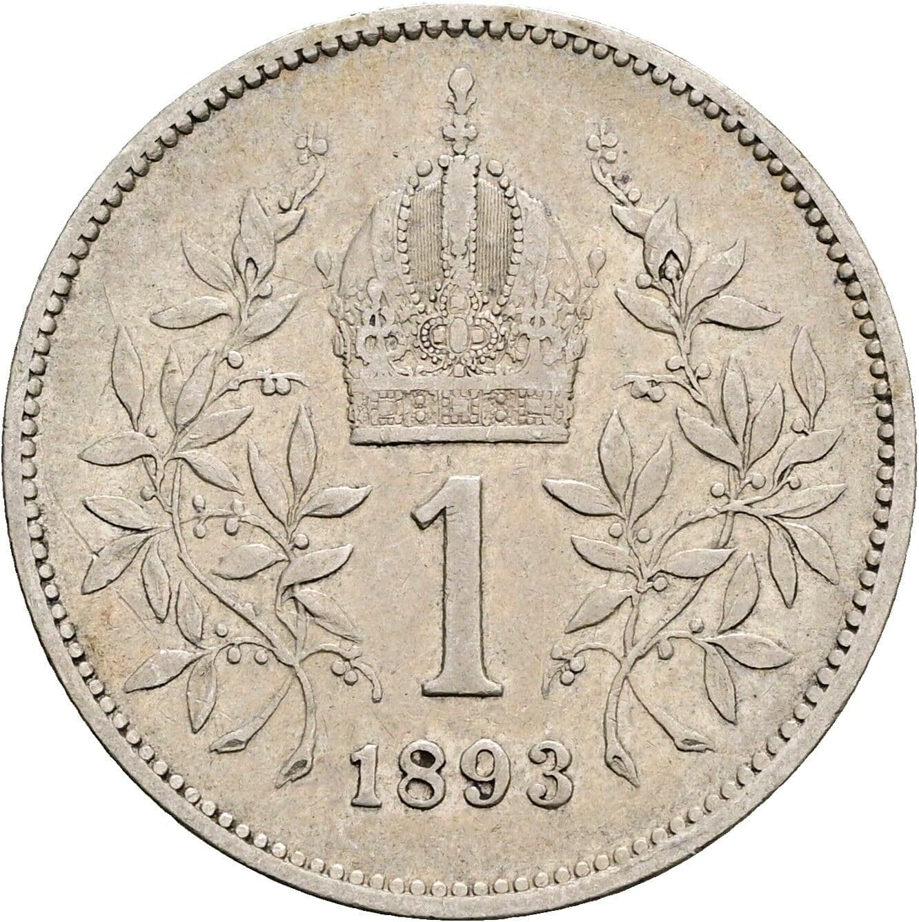 1 Krone Franz Joseph I. 1848-1916 1893 – Rückseite