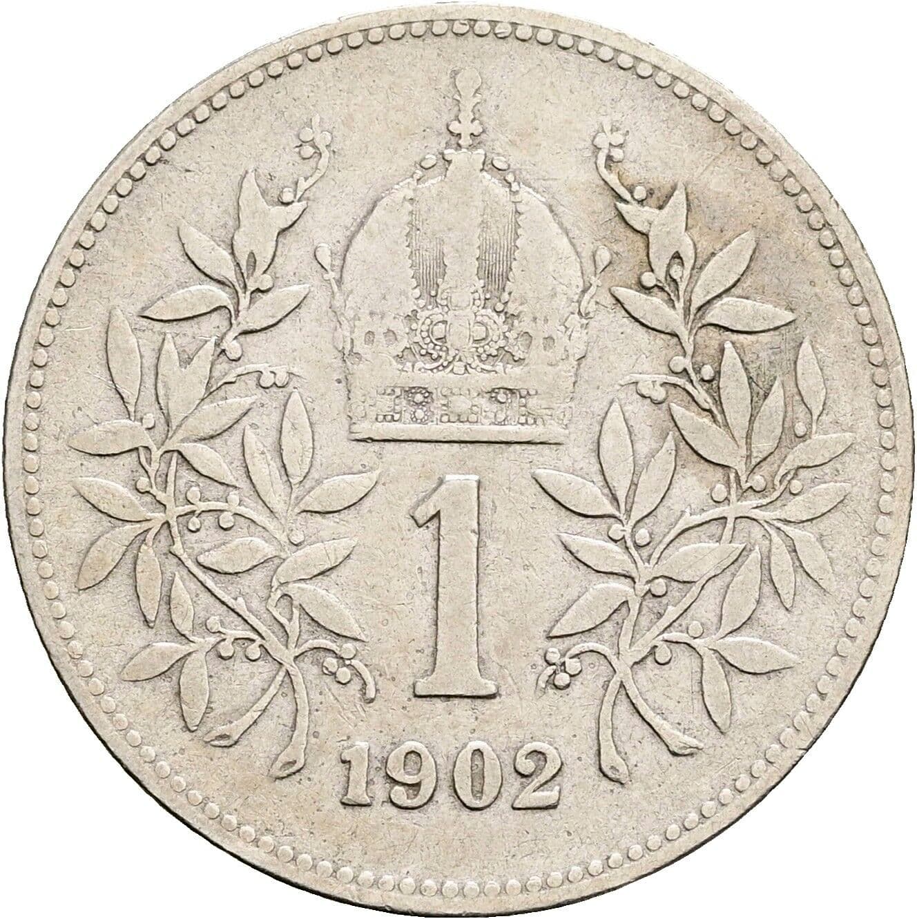 1 Krone Franz Joseph I. 1848-1916 1902 – Rückseite