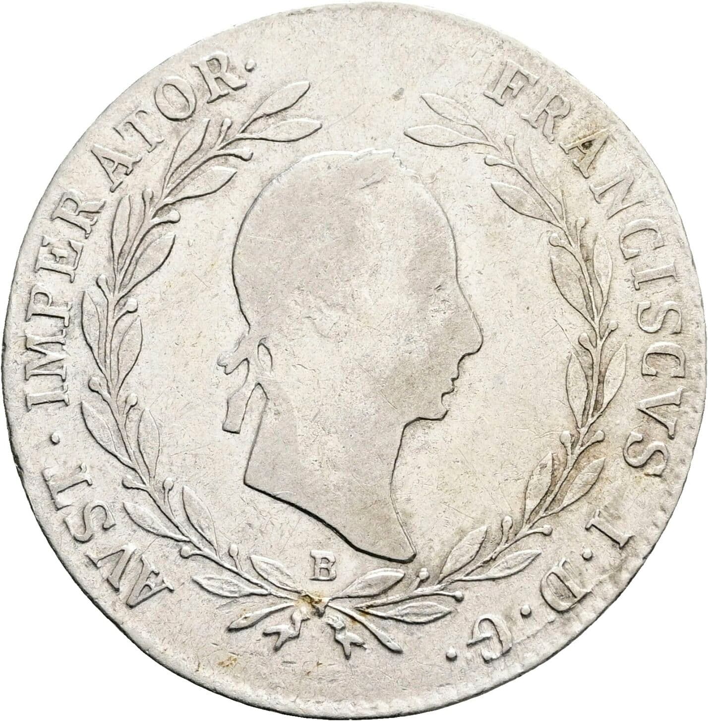 20 Kreuzer Franz II. (I). 1792-1835 1829 B, Kremnitz – Vorderseite