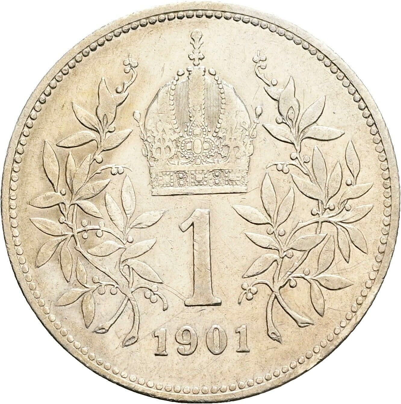 1 Krone Franz Joseph I. 1848-1916 1901 – Rückseite