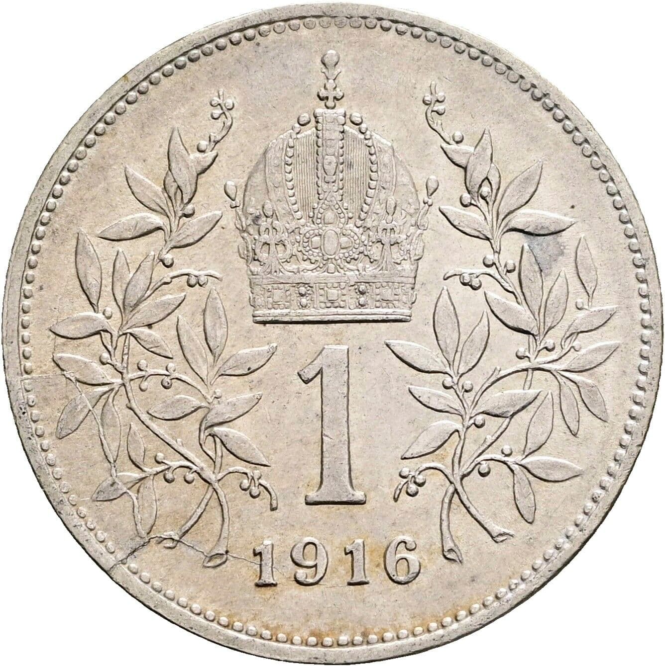 1 Krone Franz Joseph I. 1848-1916 1916 – Rückseite