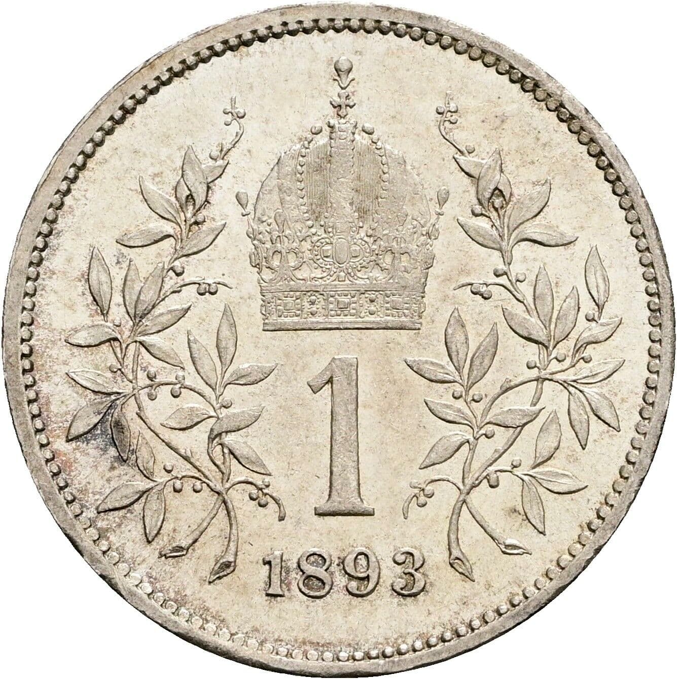 1 Krone Franz Joseph I. 1848-1916 1893 – Rückseite