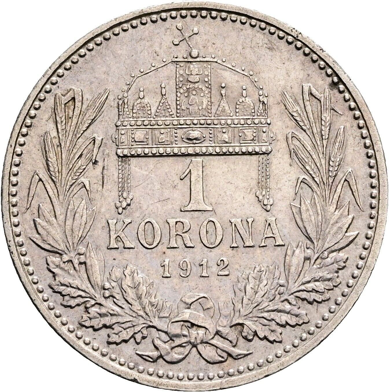 1 Korona Franz Joseph I. 1848-1916 1912 KB, Kremnitz – Rückseite