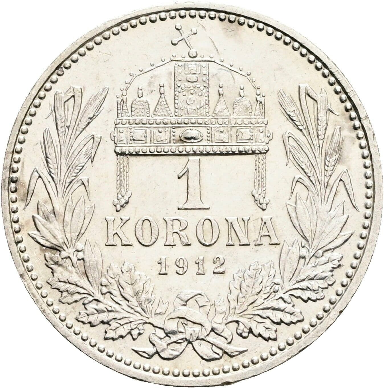 1 Korona Franz Joseph I. 1848-1916 1912 KB, Kremnitz – Rückseite