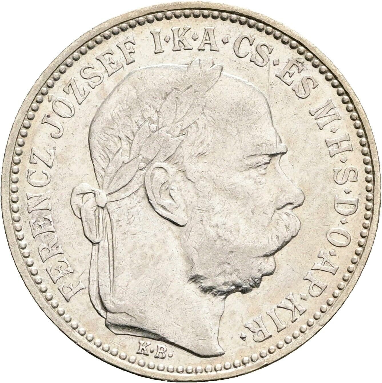 1 Korona Franz Joseph I. 1848-1916 1896 KB, Kremnitz – Vorderseite