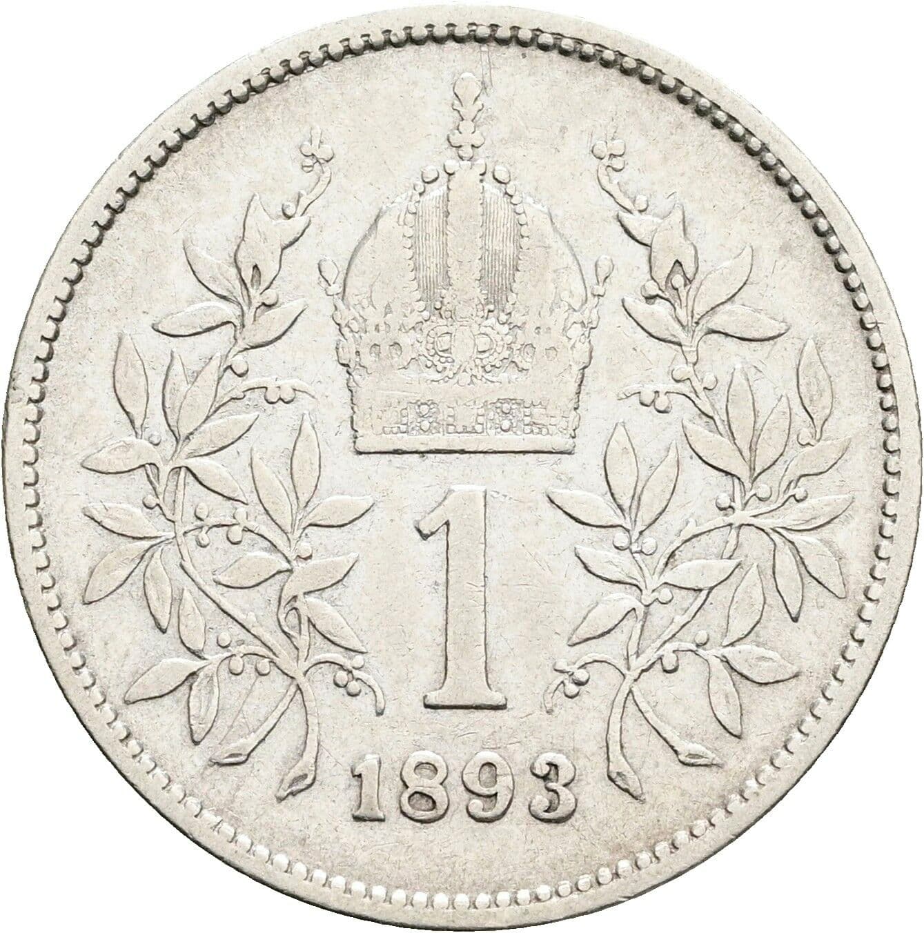 1 Krone Franz Joseph I. 1848-1916 1893 – Rückseite